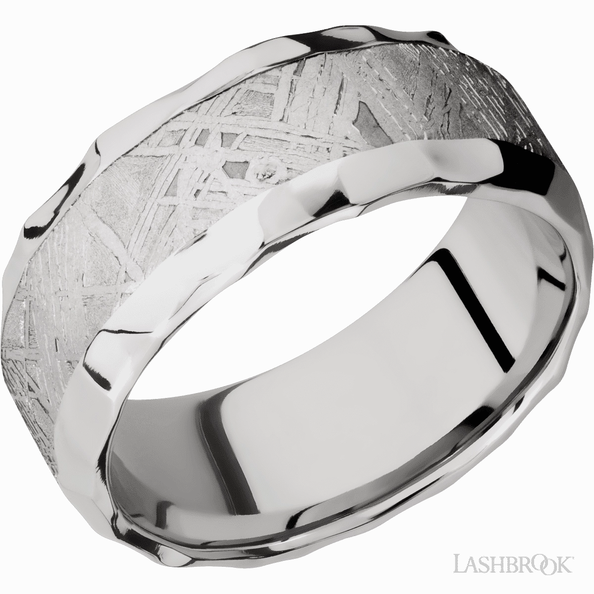 Custom built Meteorite Rock Polish Edges Wedding Band Cobalt Chrome 9mm