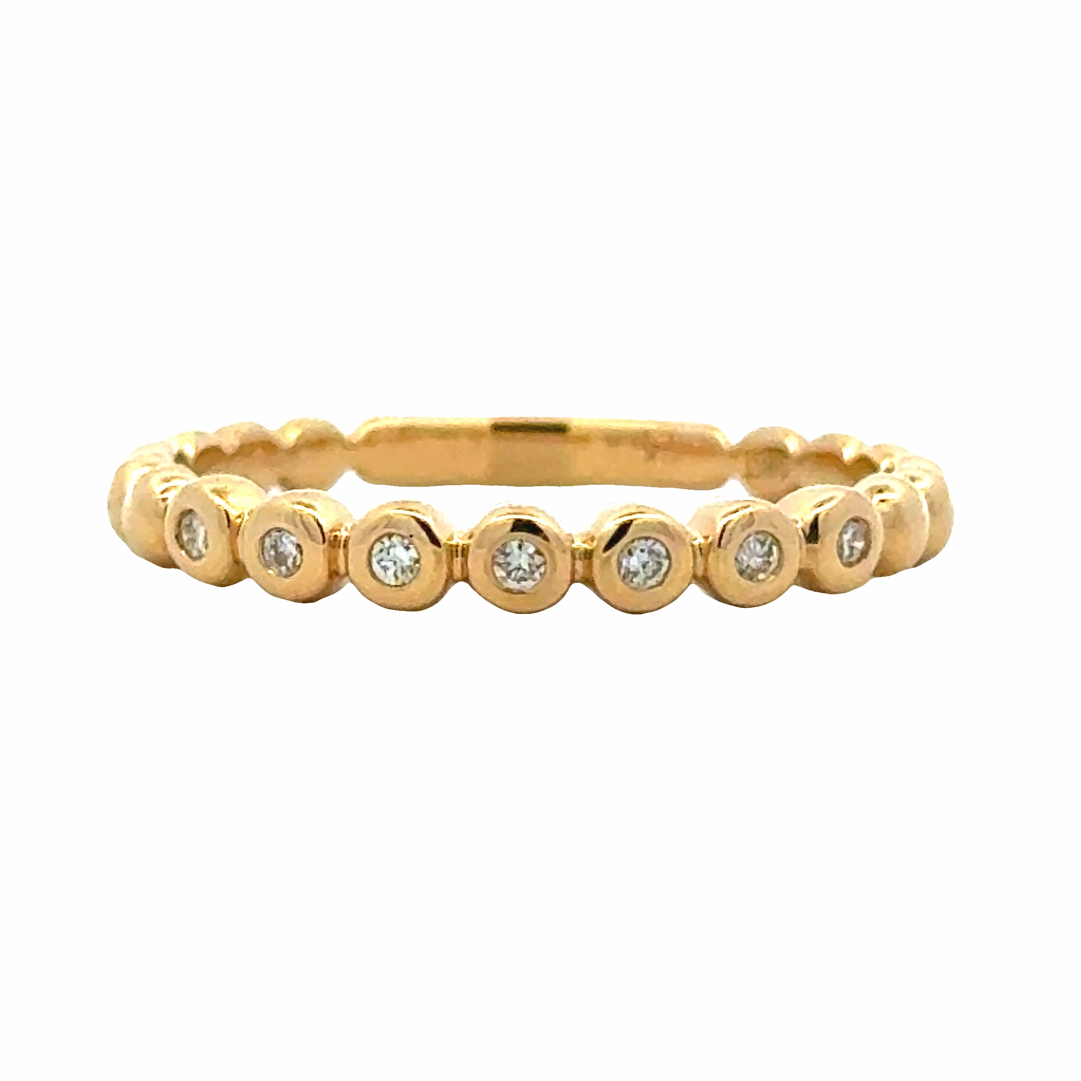 Signature Present 14KY 7-Stone Diamond Stackable Rings (.08cttw)