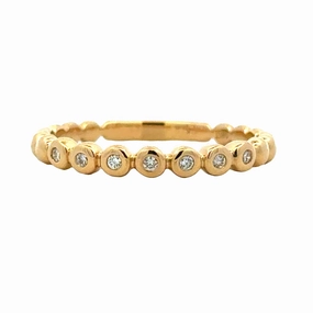Signature Present 14KY 7-Stone Diamond Stackable Rings (.08cttw)