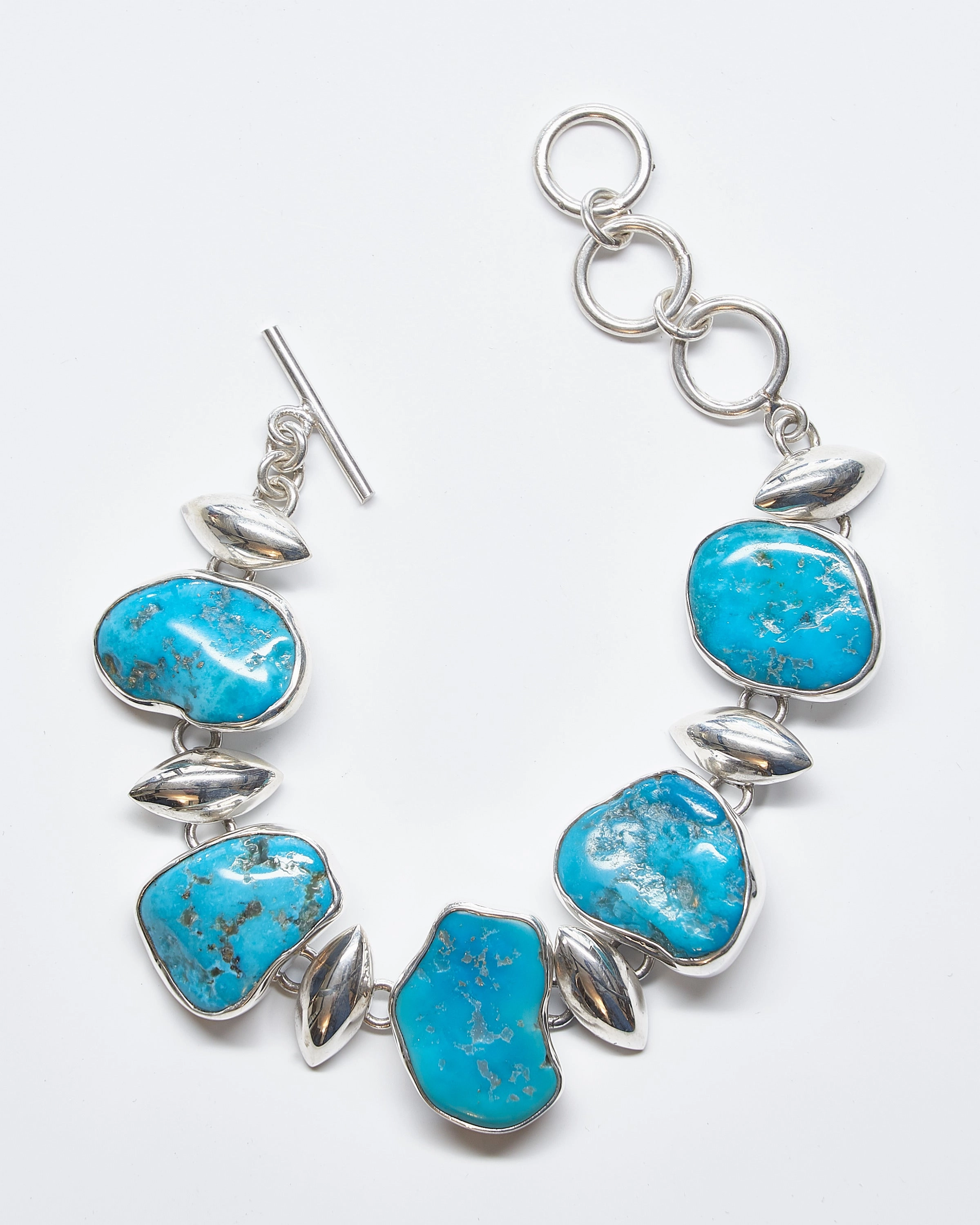 Peaceful Vibe Unforgettable Fusions Seed Links and Sleeping Beauty Turquoise Bracelet