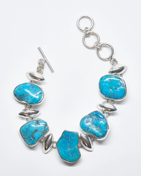 Peaceful Vibe Unforgettable Fusions Seed Links and Sleeping Beauty Turquoise Bracelet