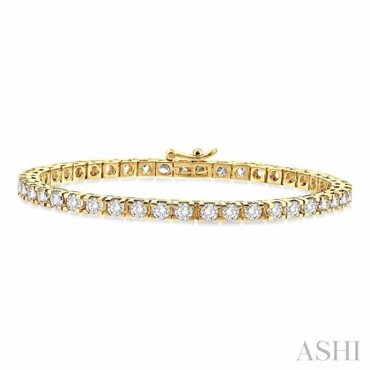 Epitome Of Style Unbridled Inspiration 6 Ctw Square Shape Round Cut Diamond Tennis Bracelet in 14K Yellow Gold