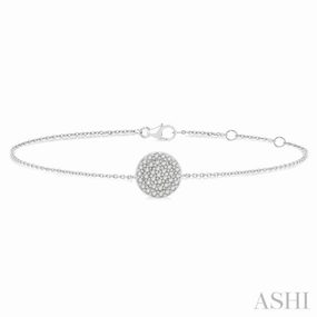 1/6 Ctw Petite Circular Disc Round Cut Diamond Fashion Bracelet in 10K White Gold Harmonious Perspective Premium Quality