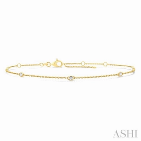 1/8 Ctw Round Cut Diamond Station Bracelet in 14K Yellow Gold Unrestricted Creativity