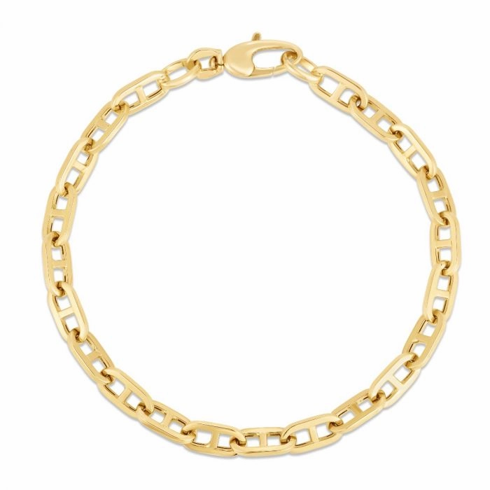 Delicate Chains Ethically Sourced 14K Yellow Gold Puffed 5.1mm Mariner Chain Bracelet
