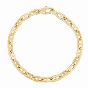 Delicate Chains Ethically Sourced 14K Yellow Gold Puffed 5.1mm Mariner Chain Bracelet