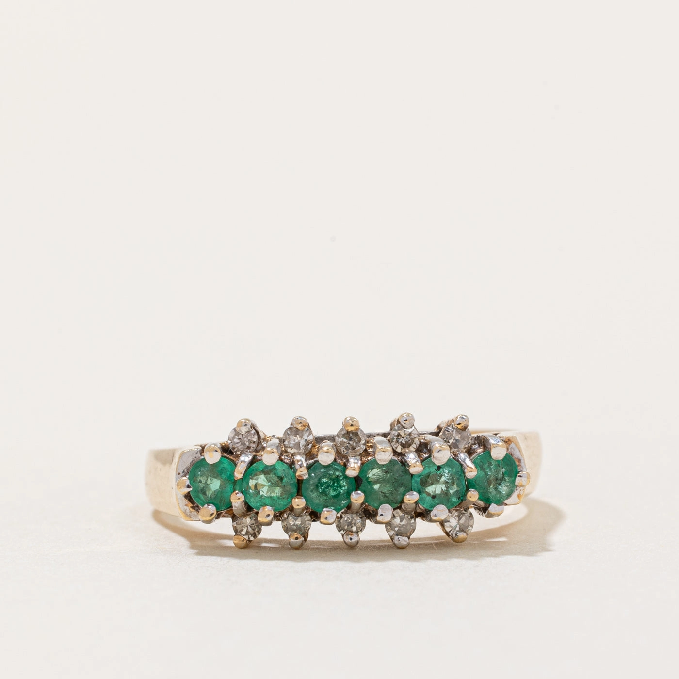 Emerald & Diamond Ring | 0.33ctw, 0.05ctw | SZ 6.75 | Premium Style