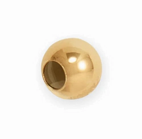 Spacer Bead 8mm Gold Plated Siver with 4mm Hole Slide On Charm Pure Detail