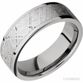 Meteorite Wedding Band Titanium 7mm Wide | Mullen Jewelers Classic Charm Special Style