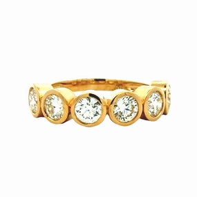 Yellow Gold Diamond Anniversary Band = 2.50 carat total weight Smooth Edge