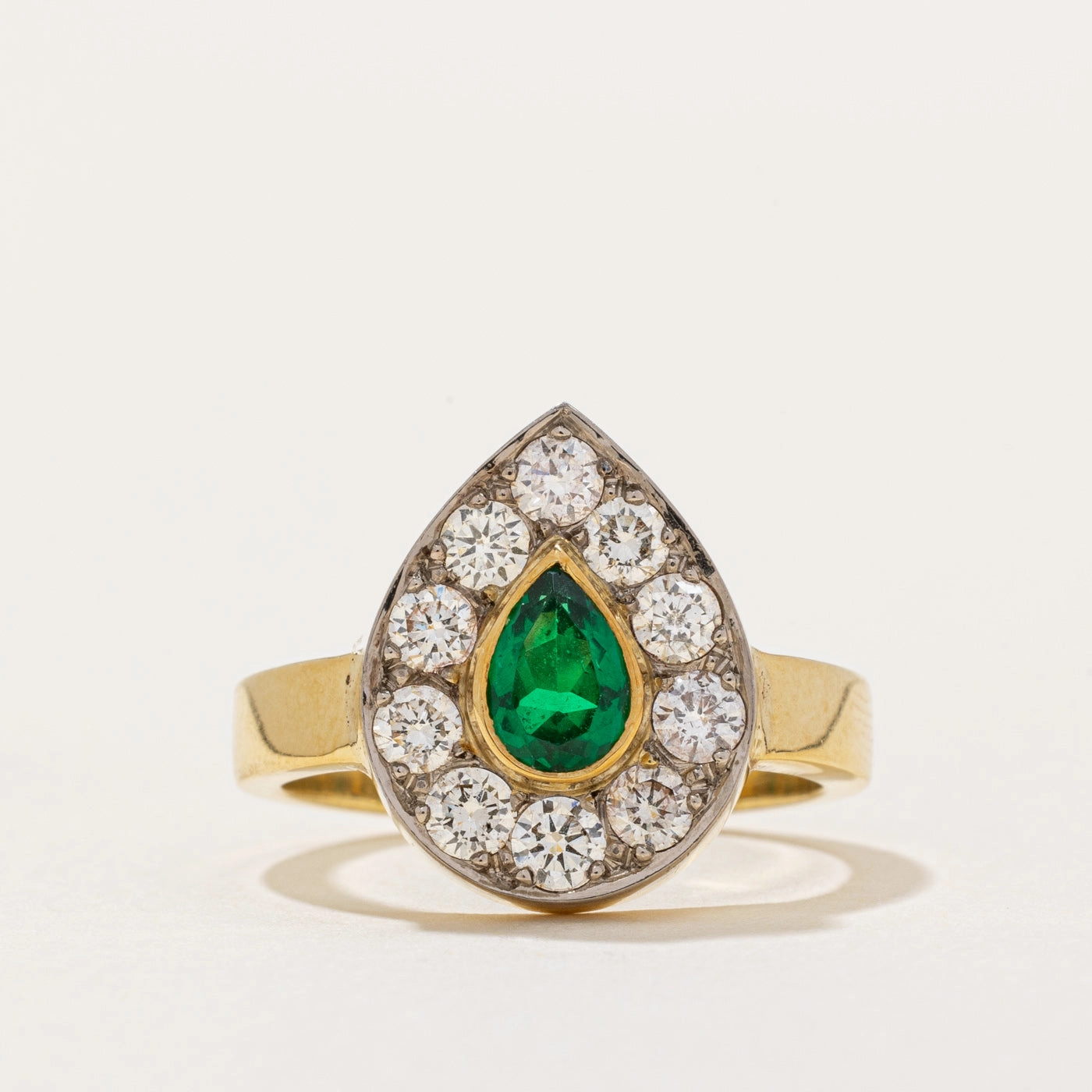 Diamond & Emerald Cocktail Ring | 0.75ctw, 0.38ct | SZ 6.5 | Glamorous Design