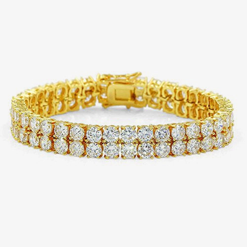 Glamour Effect Cubic Zirconia Iced Out Tennis Bling Lab Bracelet