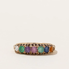 Antique Acrostic "DEAREST" Multi-Gemstone Ring | 0.63ctw | SZ 7 | Minimal Aesthetic Starry Look