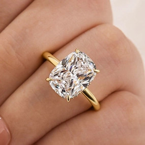 5.5Ct Cushion Cut Hidden Halo Engagement Ring Travel Ring Soft Light Timeless Mood