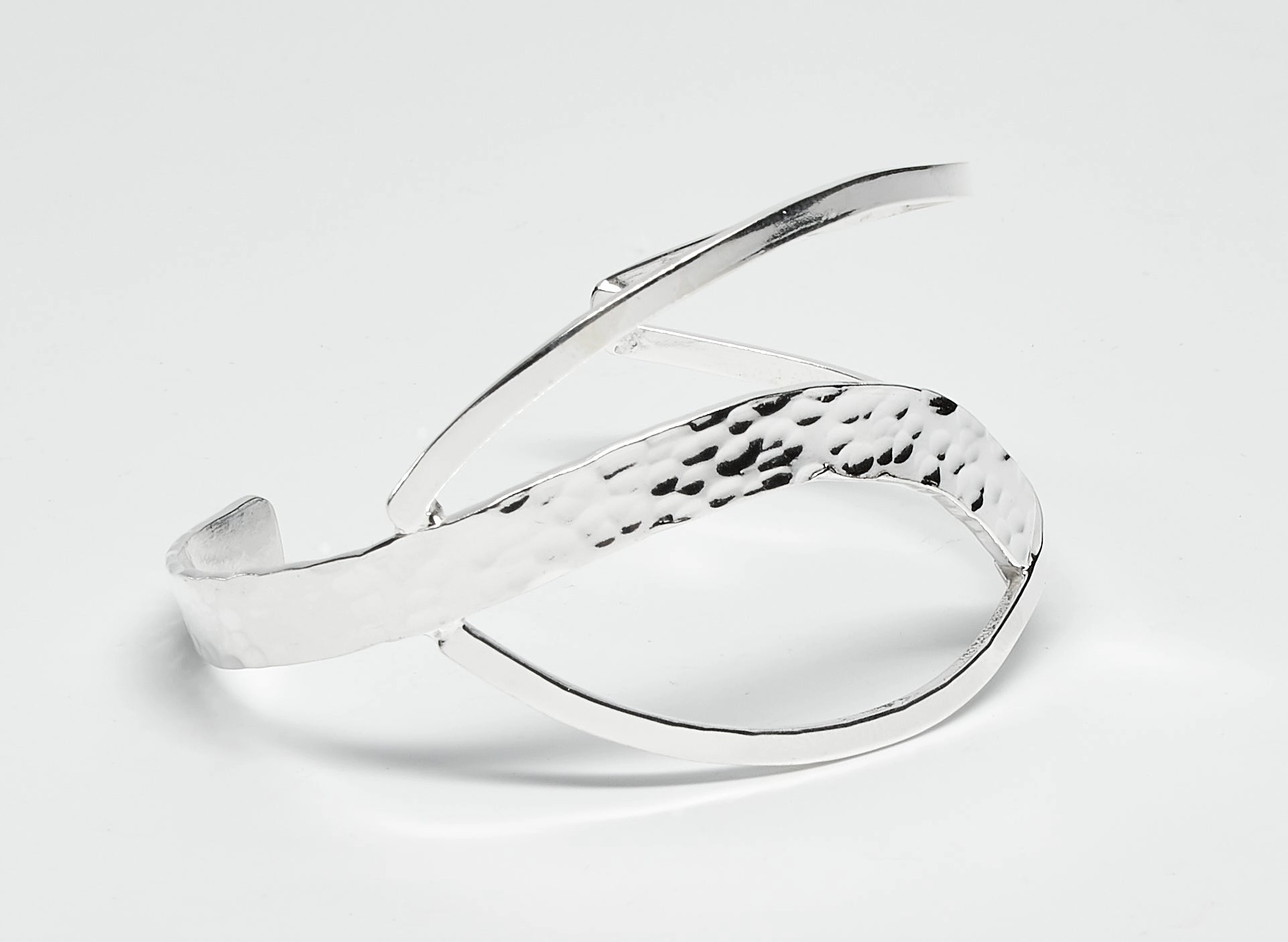 Uplifting Composites Immediate View Sterling Silver Cuff with Pounded Curved Center