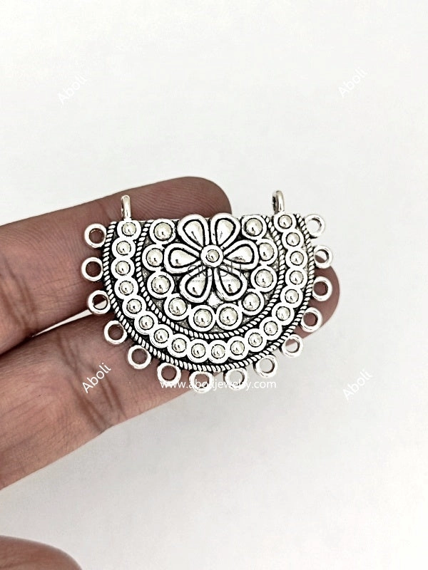 Sparkle Vibe Refined Pieces Silver chandbali earrings component half circle pendant connector SP49