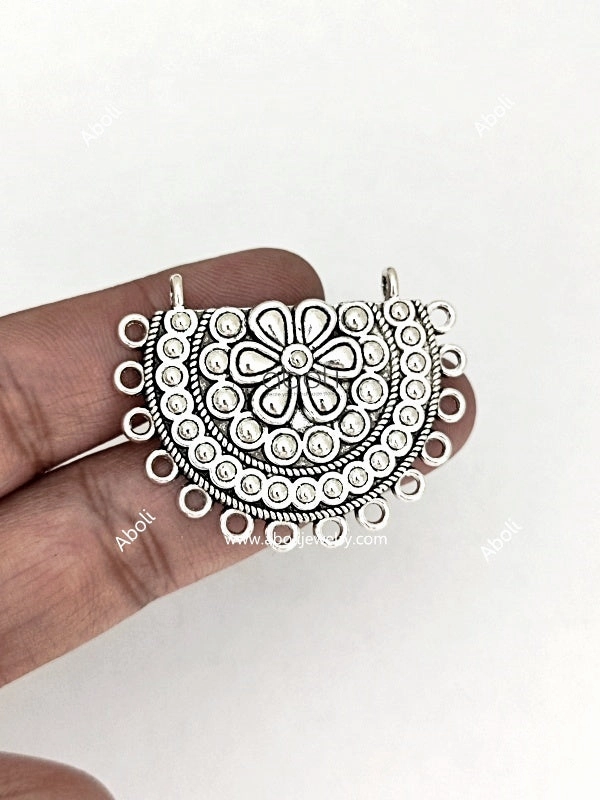 Sunlight Shine Iconic design Silver chandbali earrings component half circle pendant connector SP49