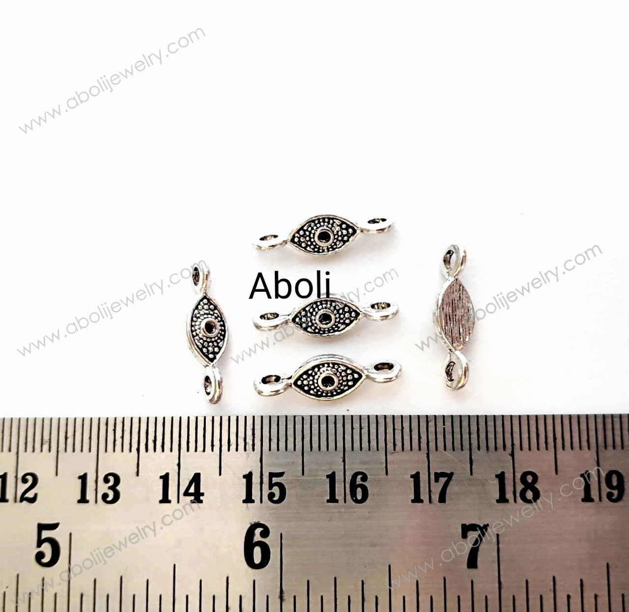 Versatile Style Silver Charm evil eye connector CHMS18 5 connectors