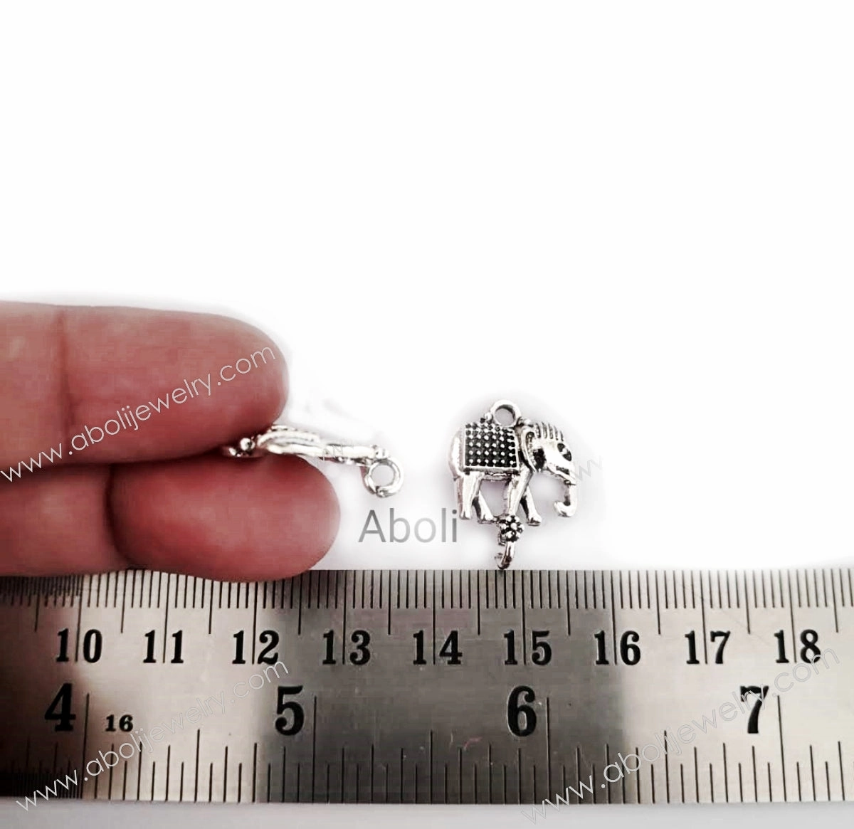 Silver elephant connector charm CHMS78 2 charms Fashionable Finish Soft Statement