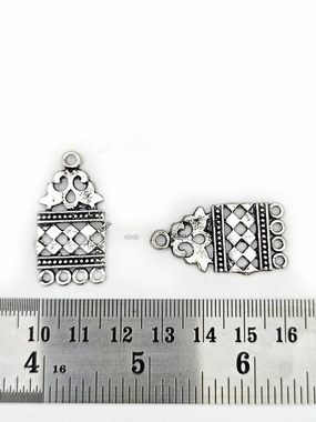 Minimal Accent Silver four loops lace pattern charm fabric earrings components CHMS116 1 charm
