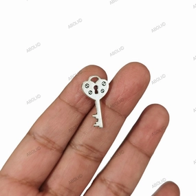 Silver key charm silver charm heart key luck theme charm CHMS163 Stylish Style