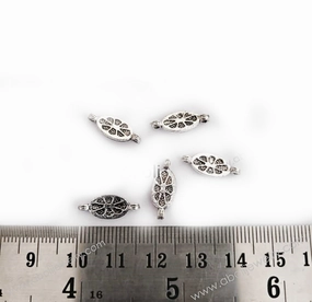 Silver lemon slice charm connector summer theme fruit charm CHMS73 5 charms Romantic Feel