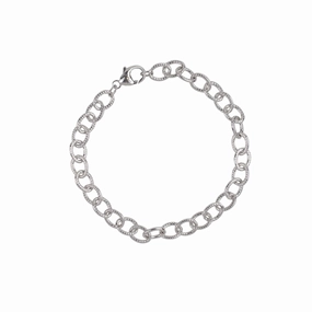 Adventure Sight Pleasant Combinations SILVER LINED CABLE LINK CLASSIC BRACELET