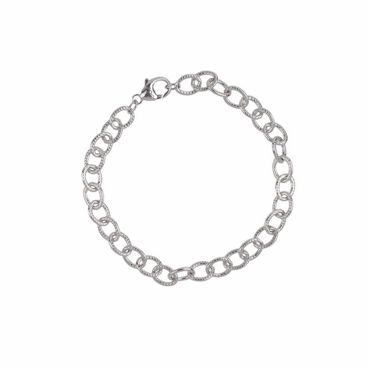 Adventure Sight Pleasant Combinations SILVER LINED CABLE LINK CLASSIC BRACELET