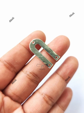 Allure Sparkle Silver Metal Arch Connector U shaped Jewellery Component MACU10 Shiny finish 3 hole connectors