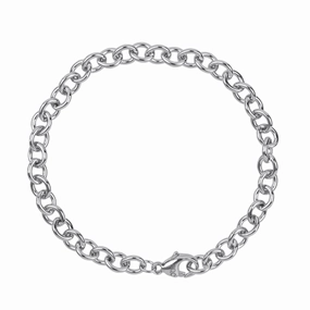 SILVER ROUND CABLE LINK CLASSIC BRACELET Properly Priced