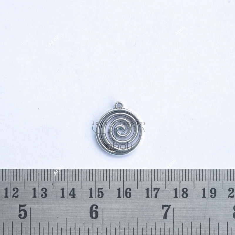 Ornate Edge Silver spiral charm silver spiral charm CHMS166 2 charms