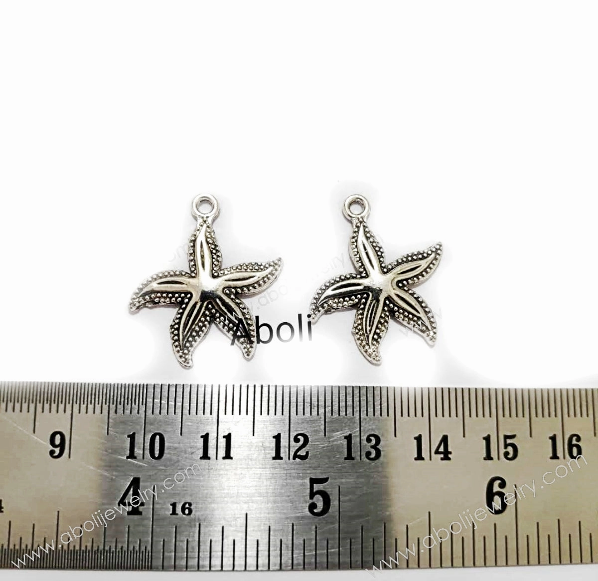 Chic Sparkle Handcrafted Feature Silver starfish charm ocean theme charm CHMS57 1 charm