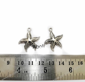 Chic Sparkle Handcrafted Feature Silver starfish charm ocean theme charm CHMS57 1 charm