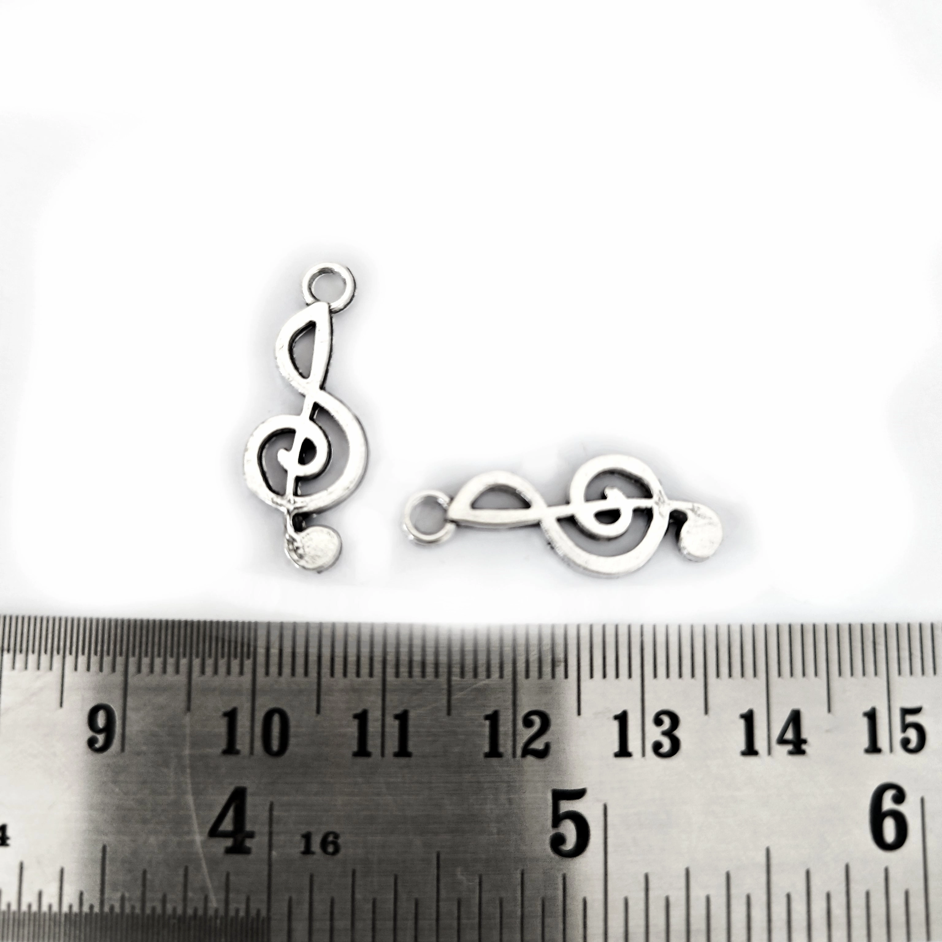 Quick Spark Silver treble clef charm music note charm music theme CHMS99 2 charms