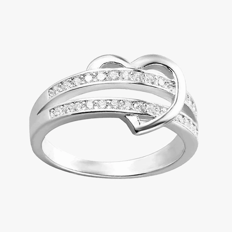 Simple Heart Shaped Ring in 925 Sterling Silver Sleek Highlight
