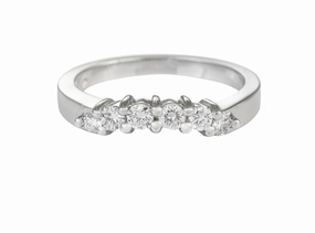 Minimalist Sign Statement Accent SIX STONE CURVED DIAMOND WEDDING BAND 0.33CTTW