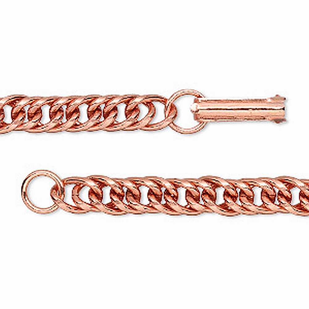 Trendy Spark AzureBella Jewelry Copper Curb Chain Bracelet with Fold-Over Clasp 5mm Wide