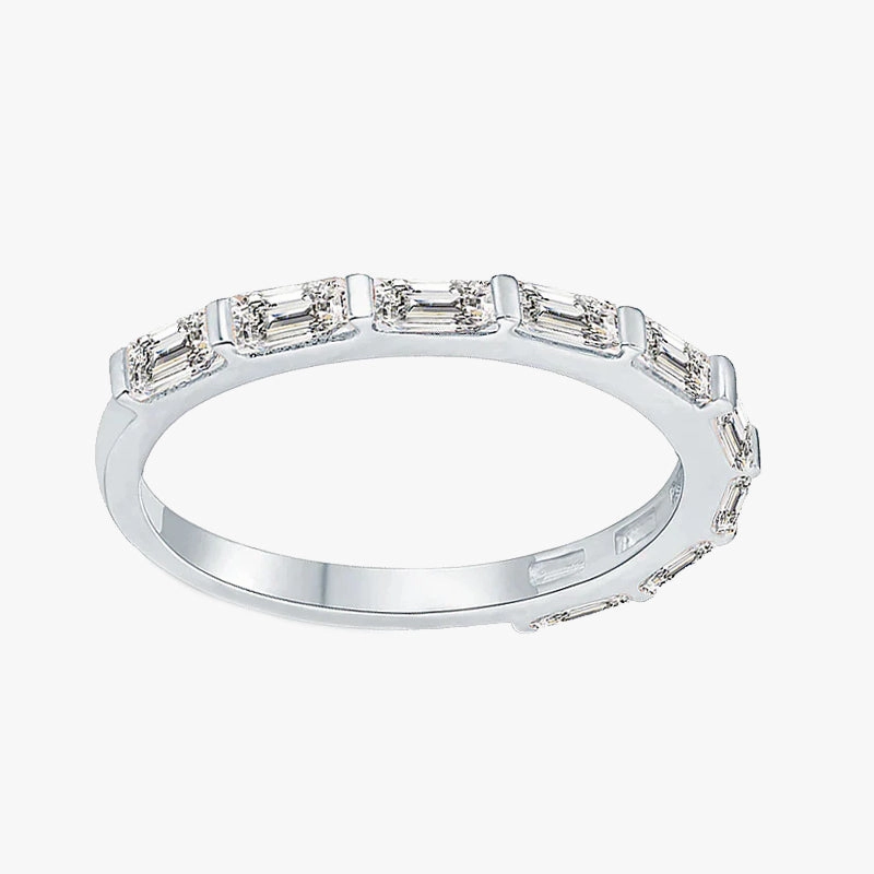 Ladies Eternity Rings in Sterling Silver Layer Ready Polished Highlights