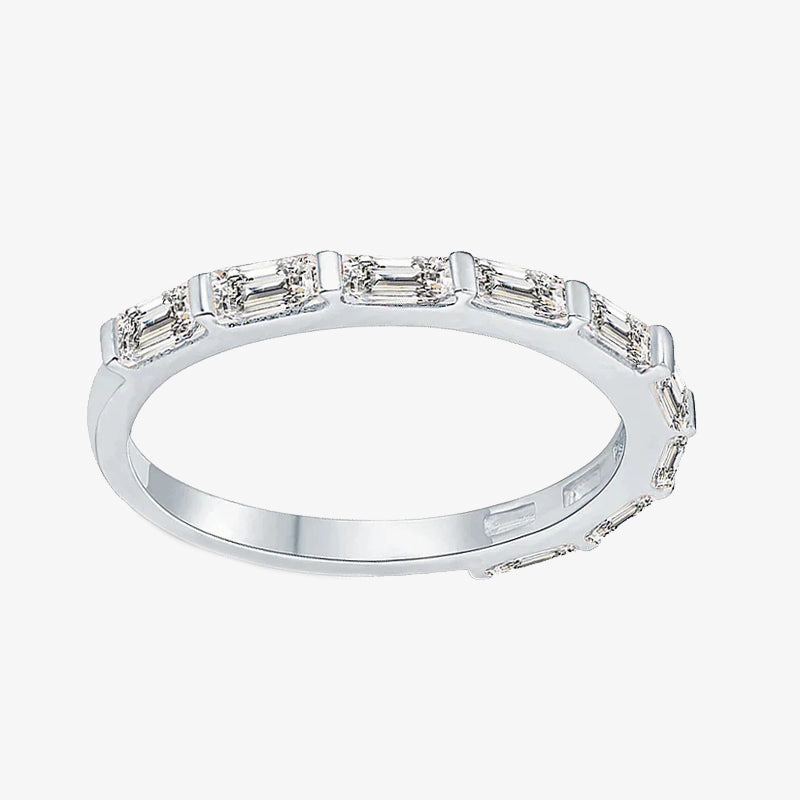 Soft Shadow Classic Attire Ladies Eternity Rings in Sterling Silver