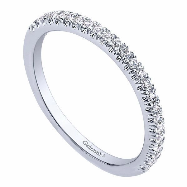 Slightly Contoured Pave Diamond Band .17 Cttw 14K Gold 306B Soft Edge Minimal Harmony