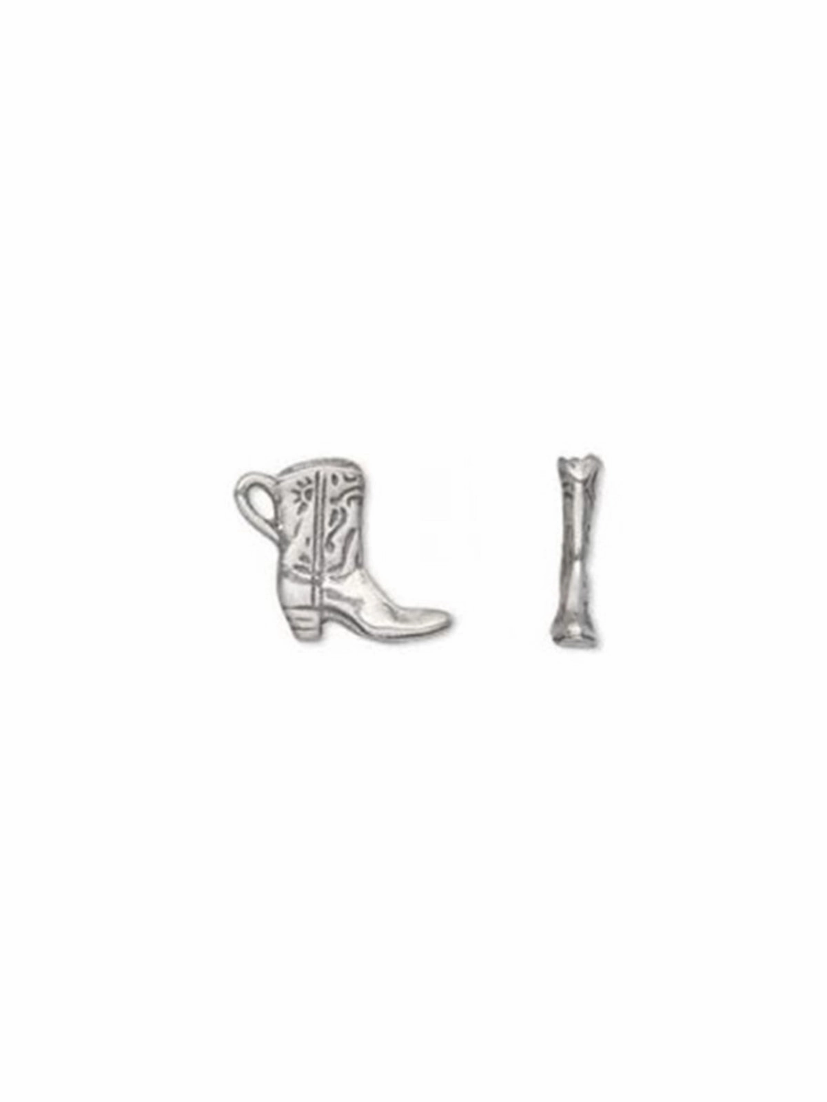 Impeccable Finish Elegant Vibe Small Cowgirl Boot Charm Cowboy Antiqued Sterling Silver