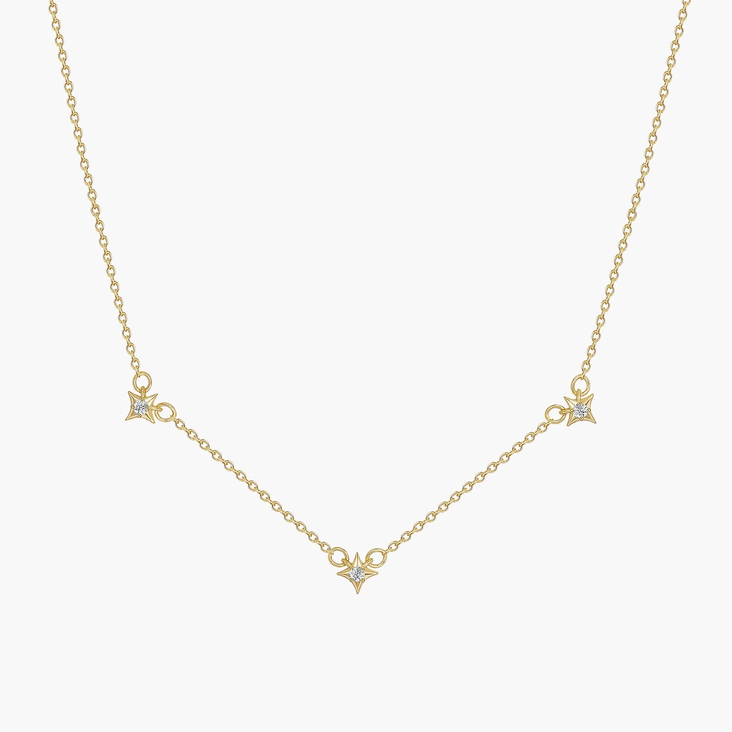 Sterling Silver Cosimic Star Charm Birthstone Necklace Occasion Accent