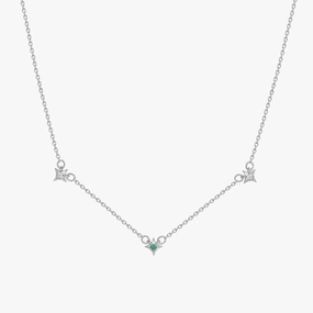 Everyday Look Sterling Silver Cosimic Star Charm Birthstone Necklace