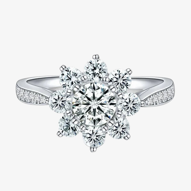 Snowflake Ring in 925 Sterling Silver Glam Effect Work Outfit