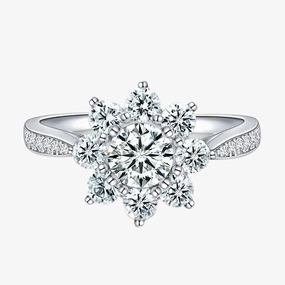 Snowflake Ring in 925 Sterling Silver Glam Effect Work Outfit