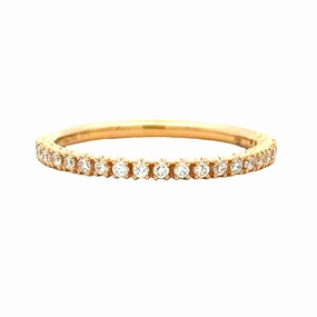 Exquisite Ornament 14K Yellow Gold 1/2 Way Around Wedding Band (0.25 ct tw)