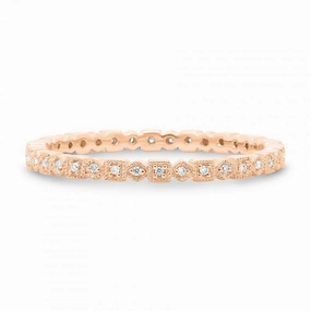 Rose Gold Geometric Milgrain Band Notable Accessory Exclusive Statement