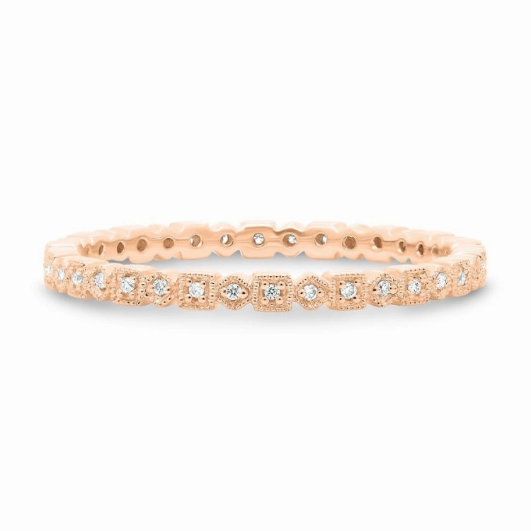 Rose Gold Geometric Milgrain Band Notable Accessory Exclusive Statement