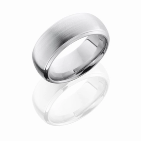 Minimalist Memento Beveled Cobalt Chrome Wedding Band 8mm Wide