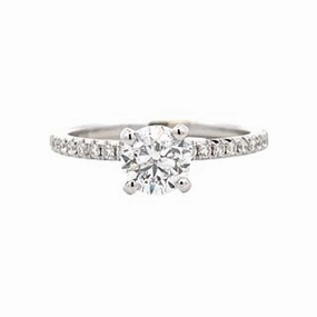 Sentimental Piece 14 Karat White Gold Straight Engagement Ring (1.01cttw)